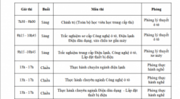 THÔNG BÁO LỊCH THI TỐT NGHIỆP NGÀY 30/12/2023