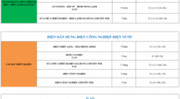 THÔNG BÁO LỊCH HỌC TUẦN MỚI TỪ NGÀY 05/01/2026 ĐẾN NGÀY 10/01/2026