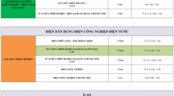 THÔNG BÁO LỊCH HỌC TUẦN MỚI TỪ NGÀY 16/03/2026 ĐẾN NGÀY 21/03/2026