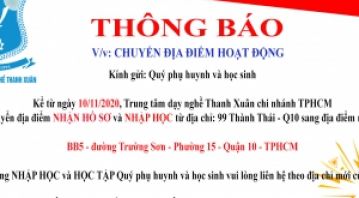 THÔNG BÁO THAY ĐỔI ĐỊA CHỈ HOẠT ĐỘNG