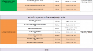 THÔNG BÁO LỊCH HỌC TUẦN MỚI TỪ NGÀY 26/10/2026 ĐẾN NGÀY 31/10/2026