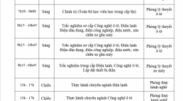 THÔNG BÁO LỊCH THI TỐT NGHIỆP THÁNG 6/2024