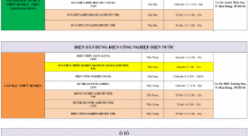 THÔNG BÁO LỊCH HỌC TUẦN MỚI TỪ NGÀY 19/10/2026 ĐẾN NGÀY 24/10/2026
