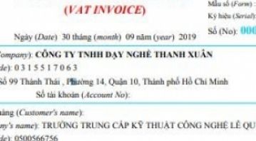 Trung tâm dạy nghề Thanh Xuân: Xuất hóa đơn VAT để đáp ứng yêu cầu cấp hóa đơn của các doanh nghiệp khi cử nhân viên đi học nghề
